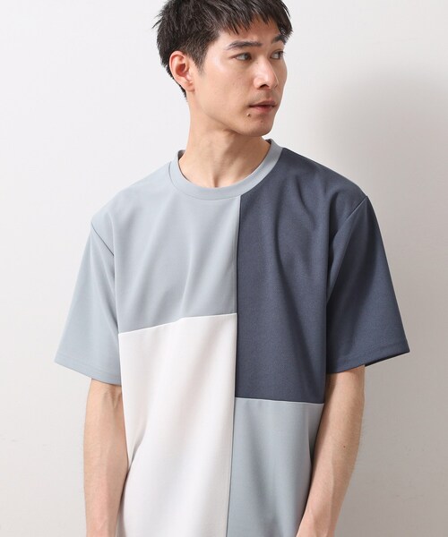 THE SHOP TK tシャツ ツイルブロッキング 半袖Tシャツ 洗濯機OK メンズ