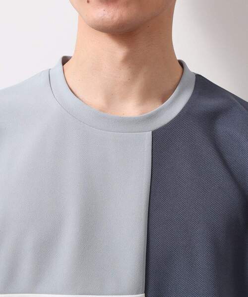 THE SHOP TK tシャツ ツイルブロッキング半袖Tシャツ メンズ