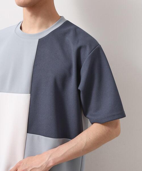 THE SHOP TK tシャツ ツイルブロッキング半袖Tシャツ メンズ