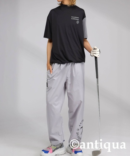 antiqua tシャツ 「STCH」配色モックネックトップス レディース