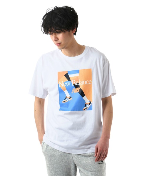 「New Balance」 半袖Tシャツ SMALL ホワイト メンズ