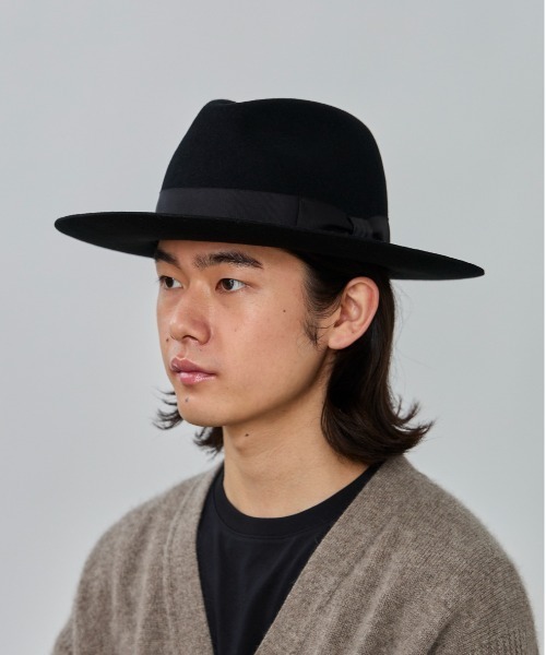override 帽子 ハット OVERRIDE FELT FEDORA L.BRIM