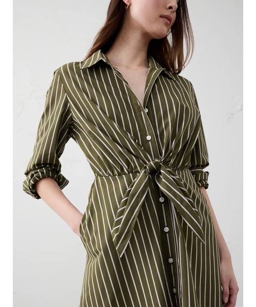 BANANA REPUBLIC ストライプ ノースリーブワンピース BANANA REPUBLIC」 ストライプ柄ノースリーブワンピース S