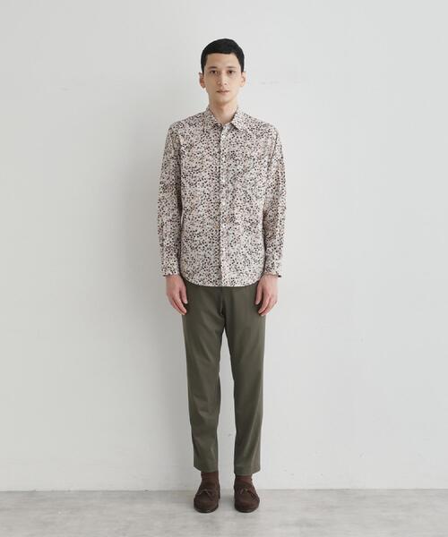 TAKEO KIKUCHI（タケオキクチ） シャツ ストライプ小花 長袖シャツ