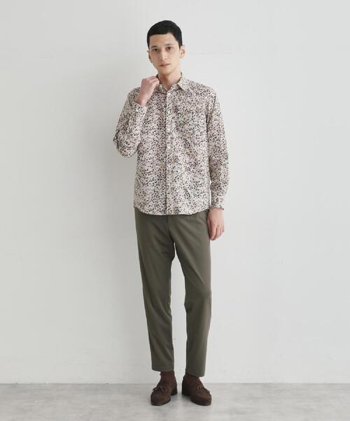 TAKEO KIKUCHI（タケオキクチ） シャツ ストライプ小花 長袖シャツ