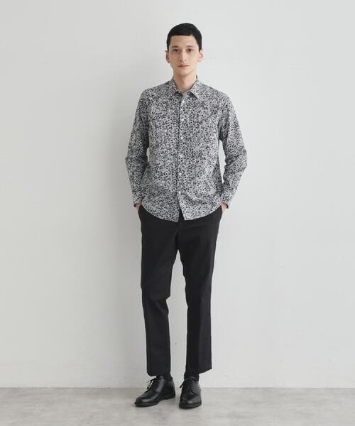 TAKEO KIKUCHI（タケオキクチ） シャツ ストライプ小花 長袖シャツ