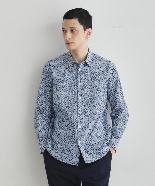 TAKEO KIKUCHI（タケオキクチ） シャツ ストライプ小花 長袖シャツ
