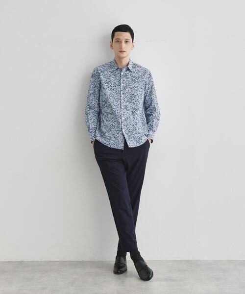 TAKEO KIKUCHI（タケオキクチ） シャツ ストライプ小花 長袖シャツ 