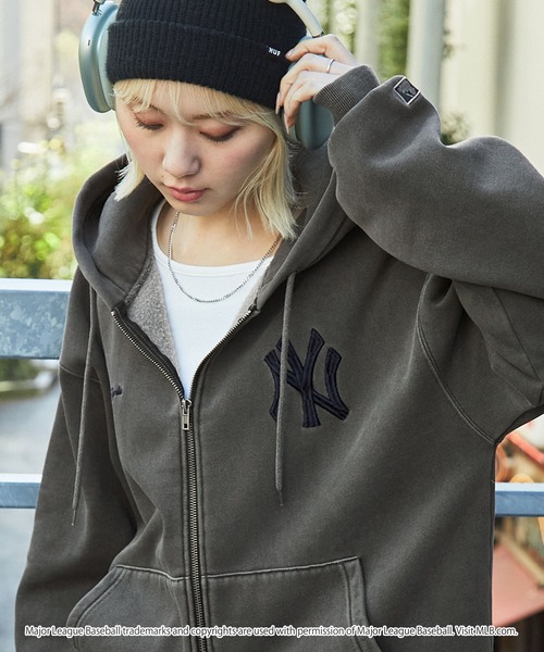 Perushu グレー パーカー フルジップ MLBコラボ ボストン サイズm MLB 「MLB」 「genuinemerchandise」ジップアップパーカー M