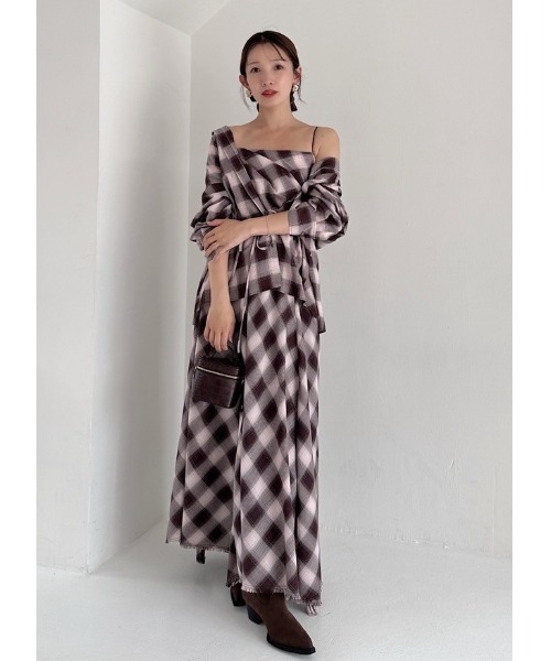 FRAY I.D ブラウス シャツ 2wayオンブレチェックシャツ