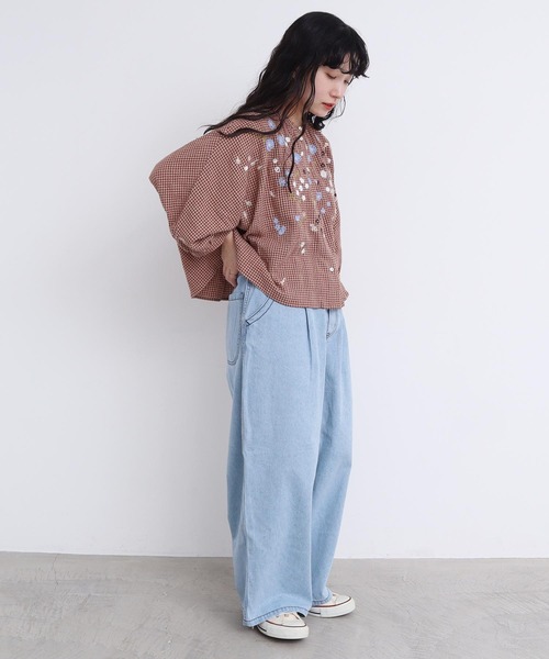 l'atelier du savon（アトリエドゥサボン） ブラウス シャツ ○お花