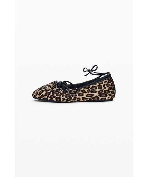Desigual（デシグアル） パンプス レオパード柄 レースアップ フラット