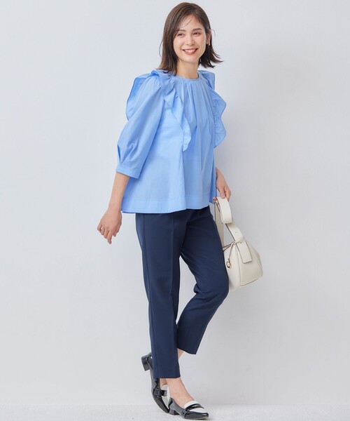 「組曲」 7分袖ブラウス 6 ブルー レディース_画像5