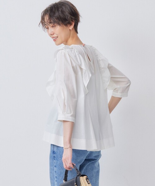 「組曲」 7分袖ブラウス 6 ブルー レディース_画像7