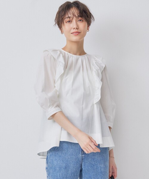 「組曲」 7分袖ブラウス 6 ブルー レディース_画像8