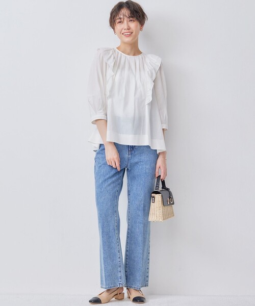 「組曲」 7分袖ブラウス 6 ブルー レディース_画像9