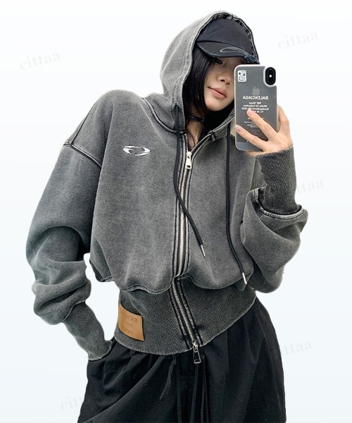 Dalfwin（ダールフィン） パーカー 韓国ファッション RICECAKEフェイク