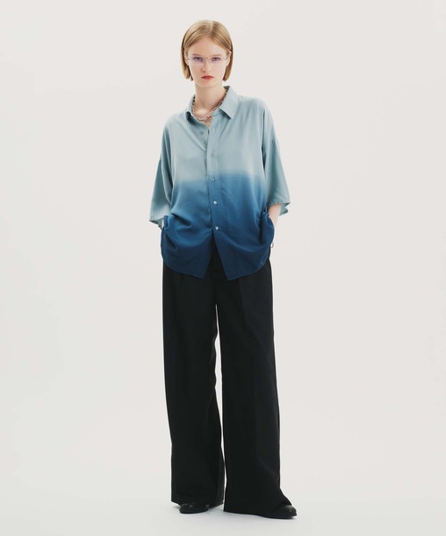 「selle glant」 半袖シャツ LARGE サックスブルー メンズ_画像5