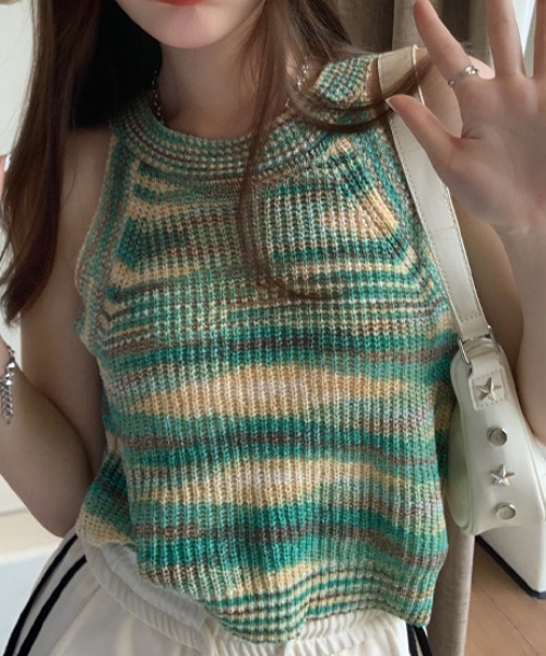 「deux amour」 キャミソールニット FREE オレンジ レディース_画像3