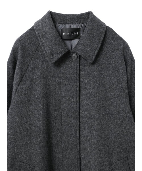 mizuiroind（ミズイロインド） ステンカラーコート コート ウール混