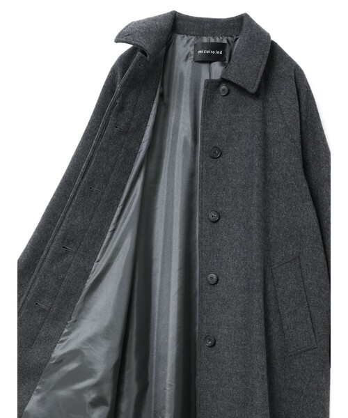 mizuiroind（ミズイロインド） ステンカラーコート コート ウール混