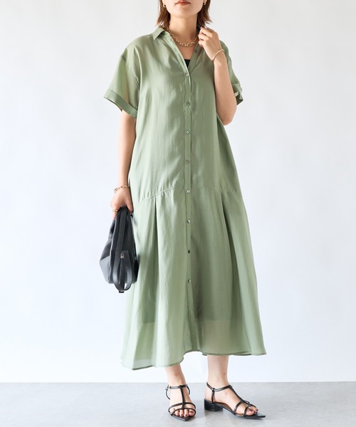 「un dix cors」 半袖ワンピース FREE レッド レディース_画像2