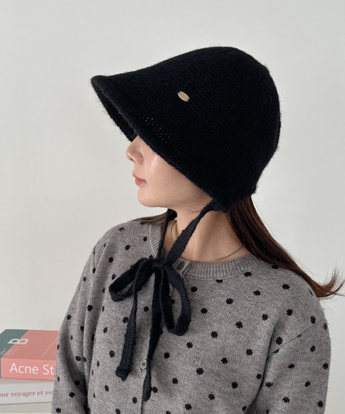 CLEA 帽子 ハット 紐付きウールライクバケットハット レディース