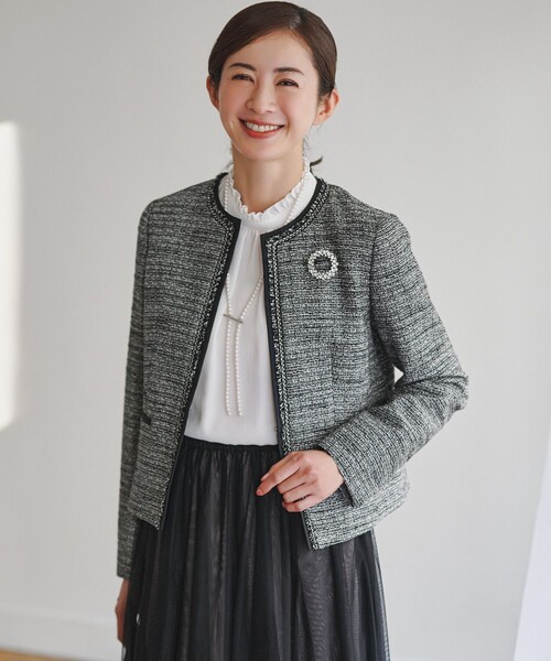 23区 ノーカラーライトジャケット 23区（ニジュウサンク） ジャケット ノーカラージャケット ライト