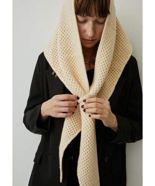 uyu. ストール マフラー トライアングルニットストール レディース