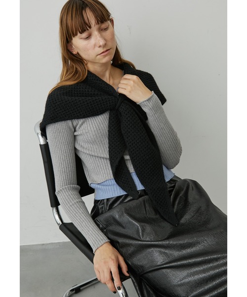 uyu. ストール マフラー トライアングルニットストール レディース