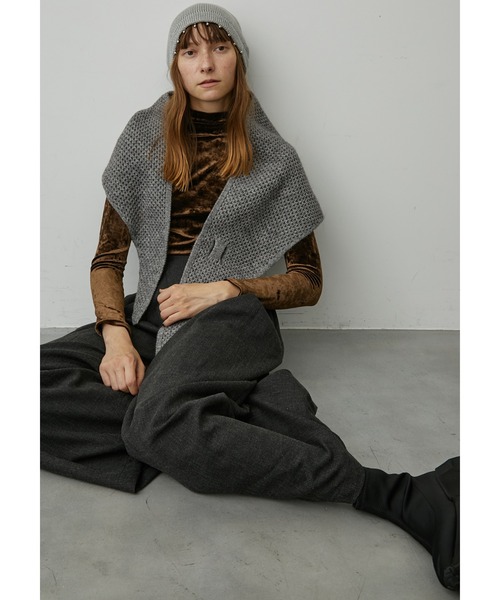 uyu. ストール マフラー トライアングルニットストール レディース