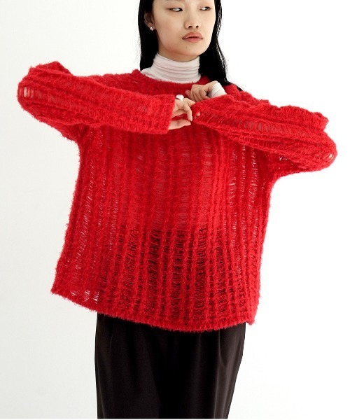 CLANE（クラネ） ニット セーター SHEER SHAGGY LOOSE KNIT TOPS