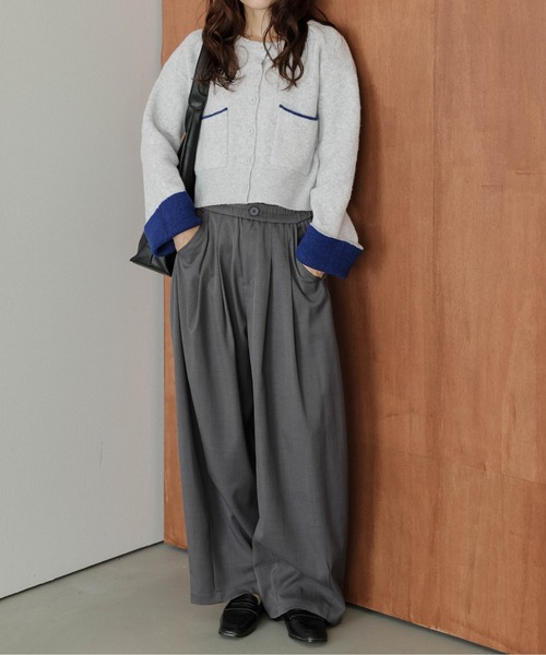 カーディガン バイカラー ニットカーディガン レディース : ZOZOTOWN