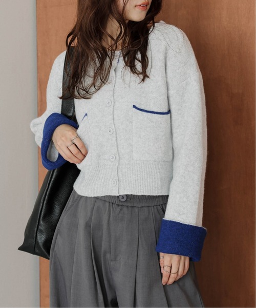 Drawer 91,300円 バイカラーニットカーディガン カーディガン バイカラー ニットカーディガン レディース : ZOZOTOWN