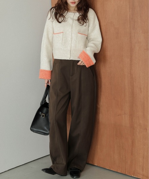 カーディガン バイカラー ニットカーディガン レディース : ZOZOTOWN