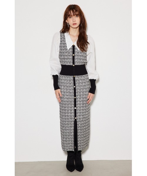 「rienda」 ニットワンピース FREE グレー レディース_画像4