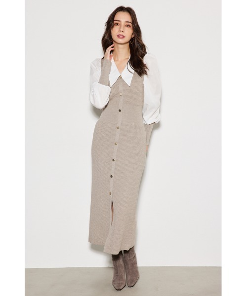 「rienda」 ニットワンピース FREE グレー レディース_画像6