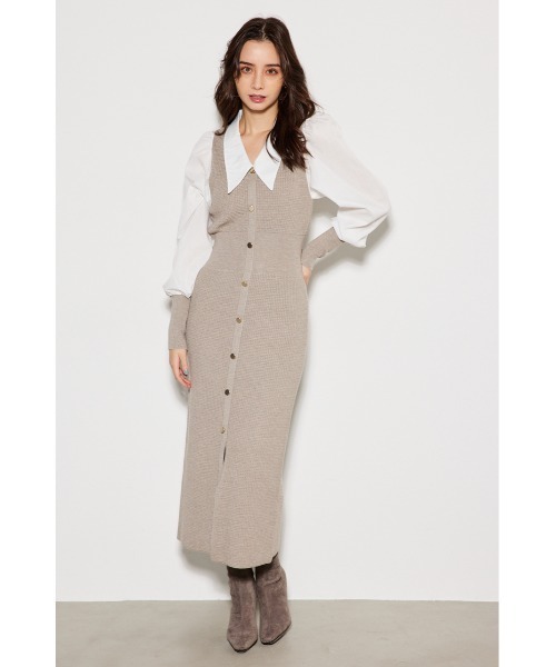 「rienda」 ニットワンピース FREE グレー レディース_画像7