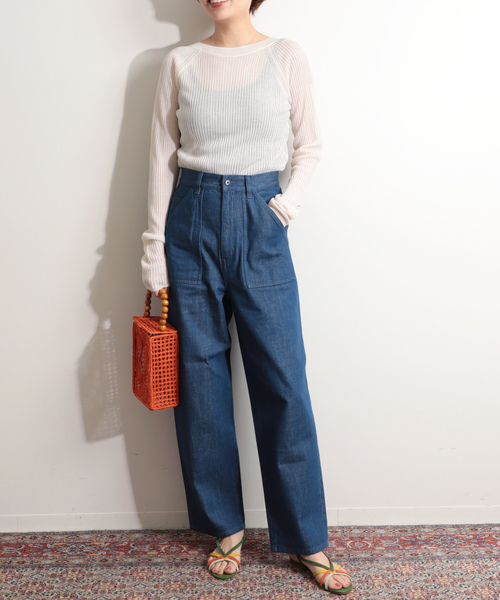 「IENA LA BOUCLE」 長袖ニット FREE レッド レディース_画像2