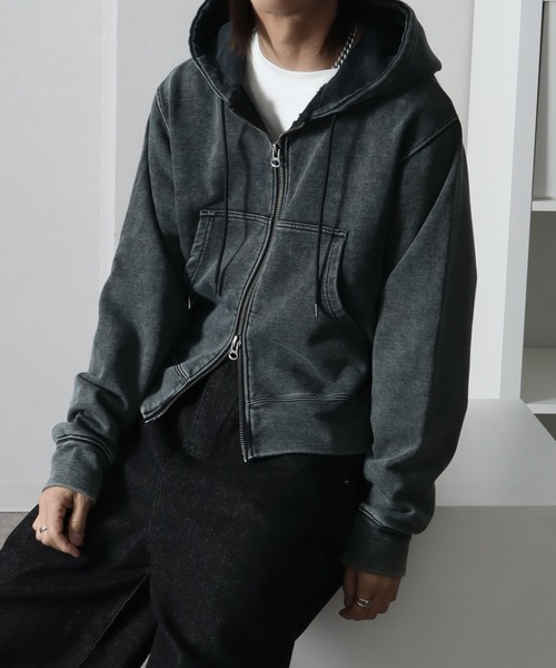 「welise」 ジップアップパーカー M グレー メンズ_画像7