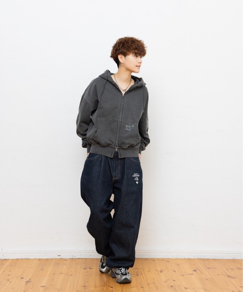 kaoyorinakami パーカー balloon short zip hoodie / バルーンショート