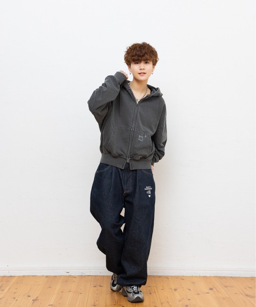 kaoyorinakami パーカー balloon short zip hoodie / バルーンショート