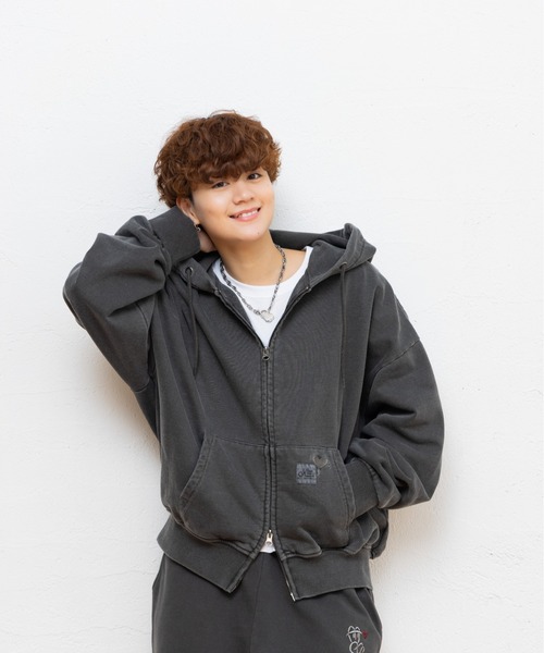 kaoyorinakami パーカー balloon short zip hoodie / バルーンショート