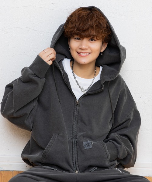 kaoyorinakami パーカー balloon short zip hoodie / バルーンショート
