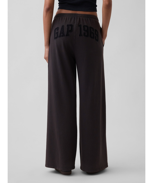 ワイドパンツ スウェットパンツ ジャージ フレンチテリー GAP1969ロゴ バギースウェットパンツ レディースの画像