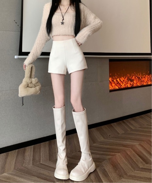 パンツ 裏起毛 ストレッチ ショートパンツ レディース : ZOZOTOWN