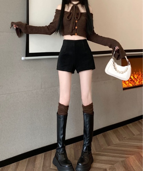 パンツ 裏起毛 ストレッチ ショートパンツ レディース : ZOZOTOWN