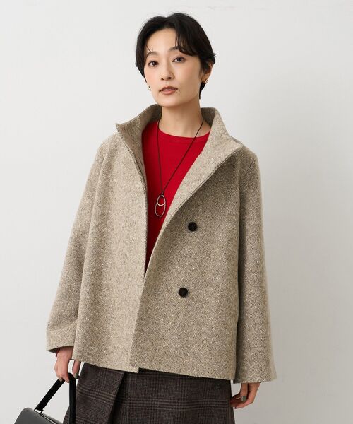 【新品未使用タグ付き】UNTITLED コート 01/S ベージュ ウール UNTITLED（アンタイトル） コート アウター 「スタンドカラー/オンオフ