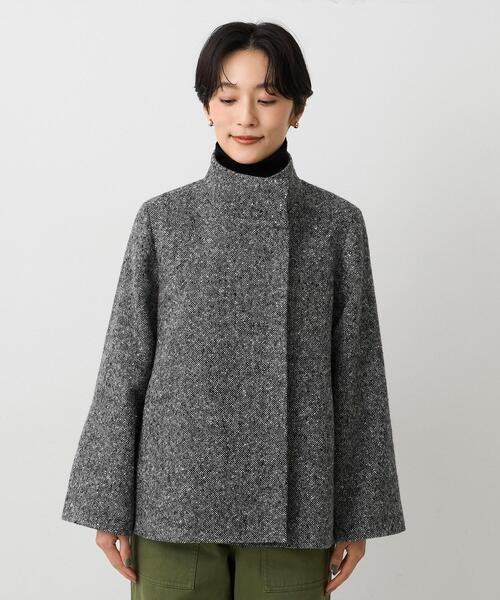 UNTITLED アンタイトル 新品タグ付き ツイードスプリングコート 42 UNTITLED（アンタイトル） コート アウター 「ツイード風/スタンド