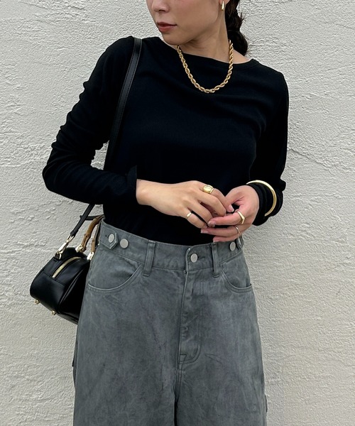 「LOUNGEDRESS」 長袖カットソー FREE ホワイト レディース_画像5